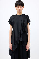 Ellery Crepe Satin Ruffled Top