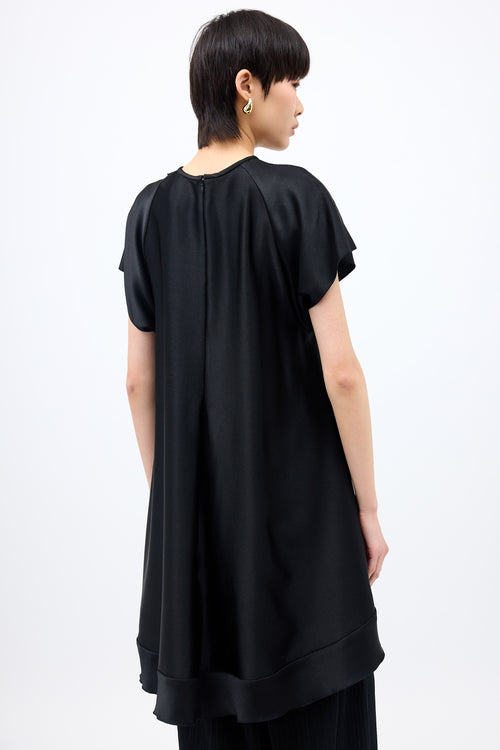 Ellery Crepe Satin Ruffled Top