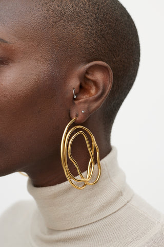 Ellery Gold Multi Swirl Hoop Earring