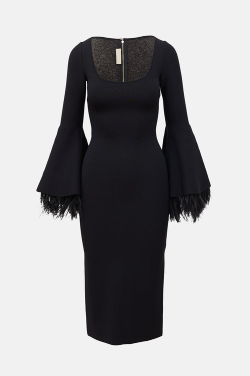 Elie Saab FW 2022 Flounce Sleeve Bodycon Dress