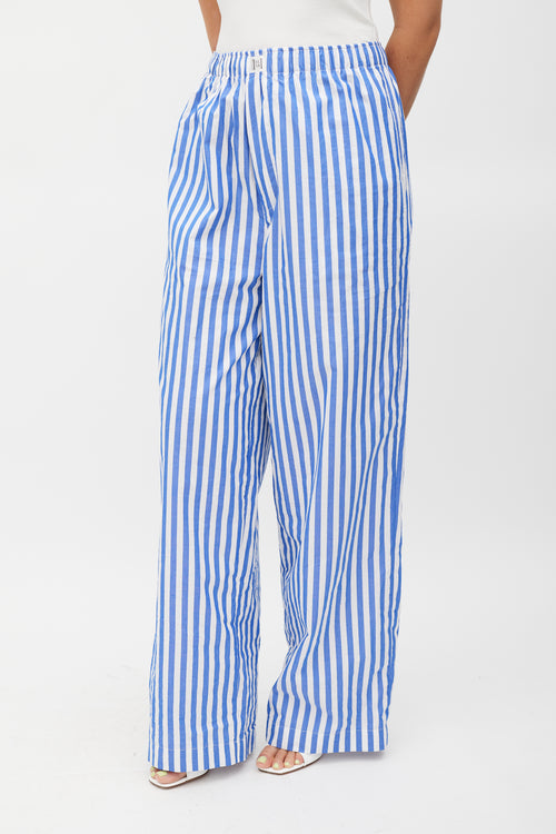 Elsa White & Blue Striped Co-Ord Set