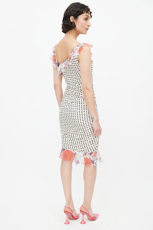 Emanuel Ungaro White & Multicolour Polka Dot Knit Dress