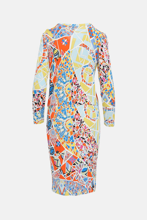 C. 1990's Drop Waist Patterned Dress