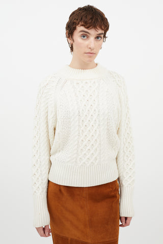 Emilia Wickstead Cream Wool Knit Sweater