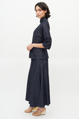 Emilia Wickstead Navy Denim Cut Out Set