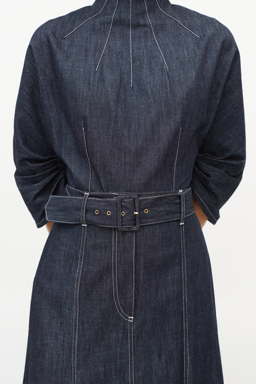 Emilia Wickstead Navy Denim Cut Out Set