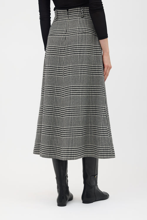 Emilia Wickstead Wool Check Pleated Skirt