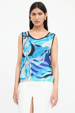 Emilio Pucci Silk Knit Patterned Top