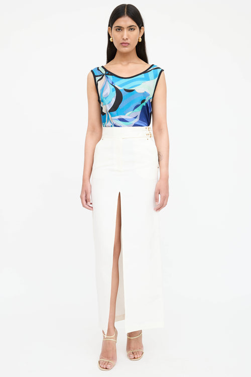 Emilio Pucci Silk Knit Patterned Top