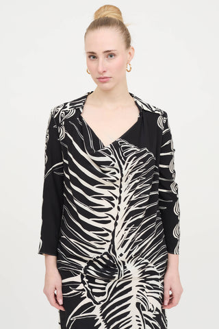 2000s Patterned Cowl Dress