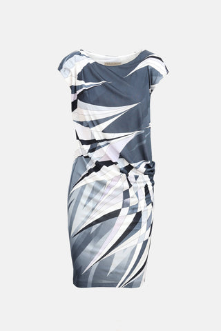 Emilio Pucci Print Ruched Midi Dress