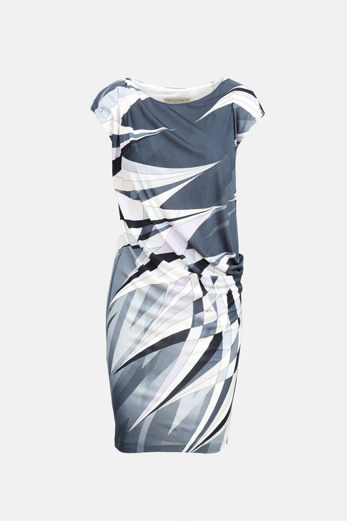 Emilio Pucci Print Ruched Midi Dress