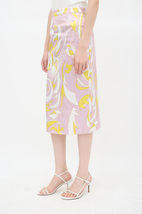 Emilio Pucci Cream & Multicolour Silk Abstract Co-Ord Set