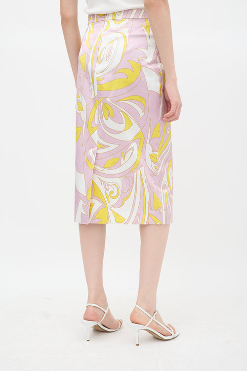 Emilio Pucci Cream & Multicolour Silk Abstract Co-Ord Set