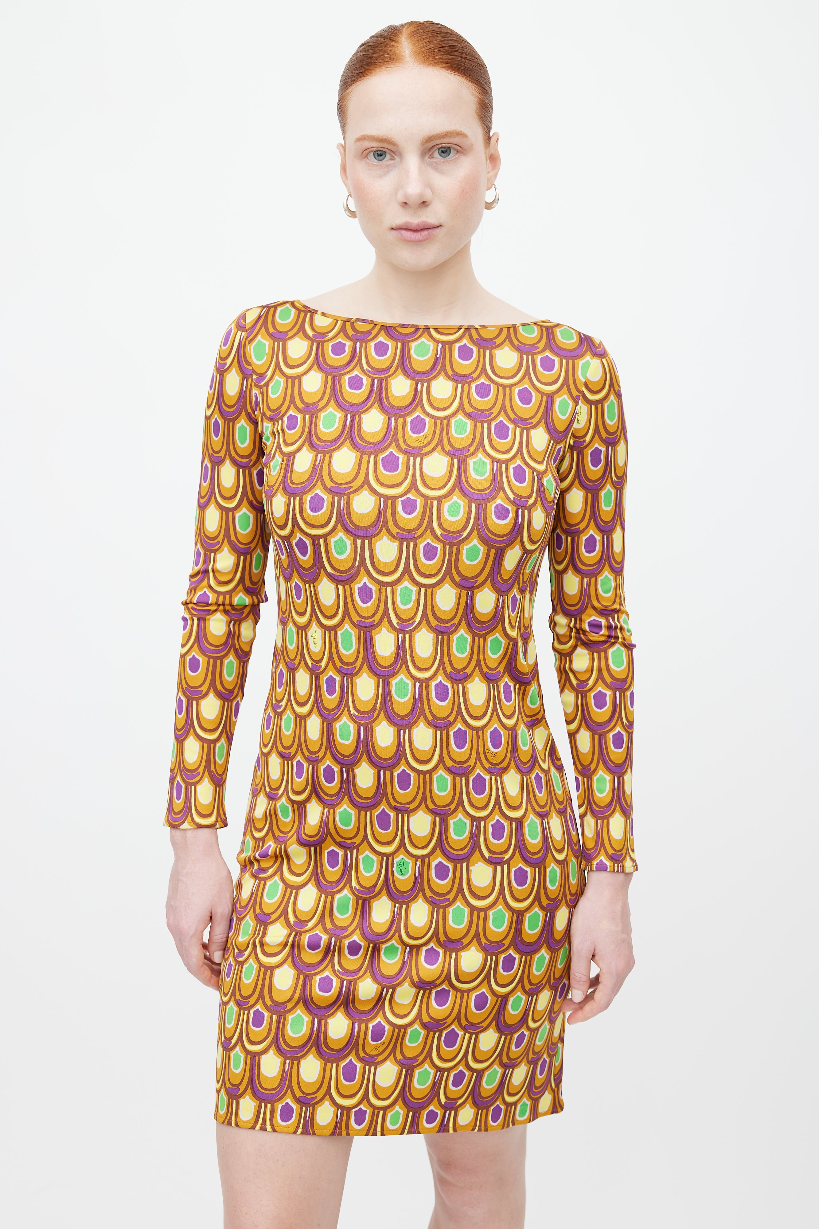 emilio pucci long sleeve dress Emilio Pucci long sleeve knit dress/classic print
