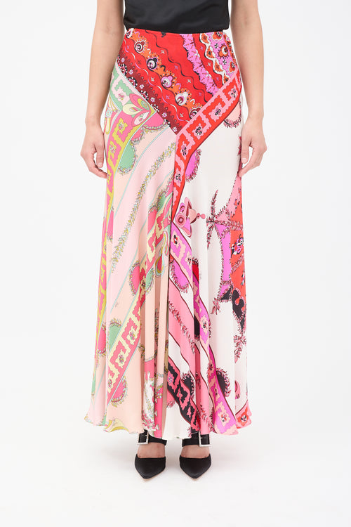 Emilio Pucci Multicolour Silk Print Skirt