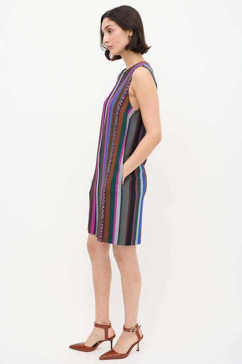 Emilio Pucci Multicolour Striped Shift Dress