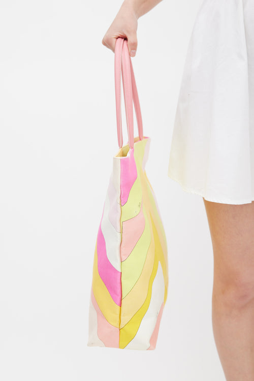 Emilio Pucci Pink & Multicolour Printed Tote Bag