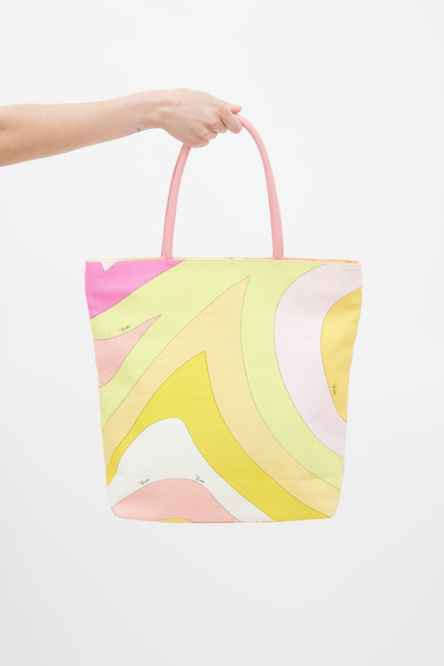 Emilio Pucci Pink & Multicolour Printed Tote Bag