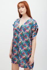Emilio Pucci Pink & Multicolour Silk Drawstring Floral Top