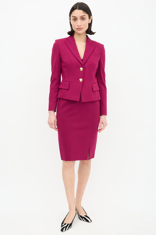 Emilio Pucci Purple Pencil Skirt Suit