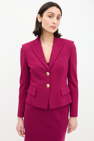 Emilio Pucci Purple Pencil Skirt Suit