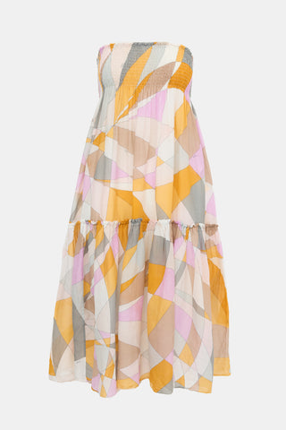 Emilio Pucci Silk Tiered Strapless Dress