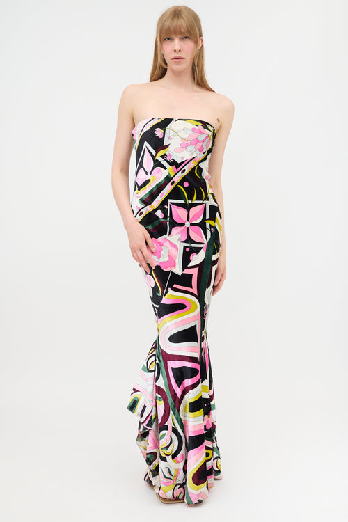 Emilio Pucci Velvet Printed Long Dress