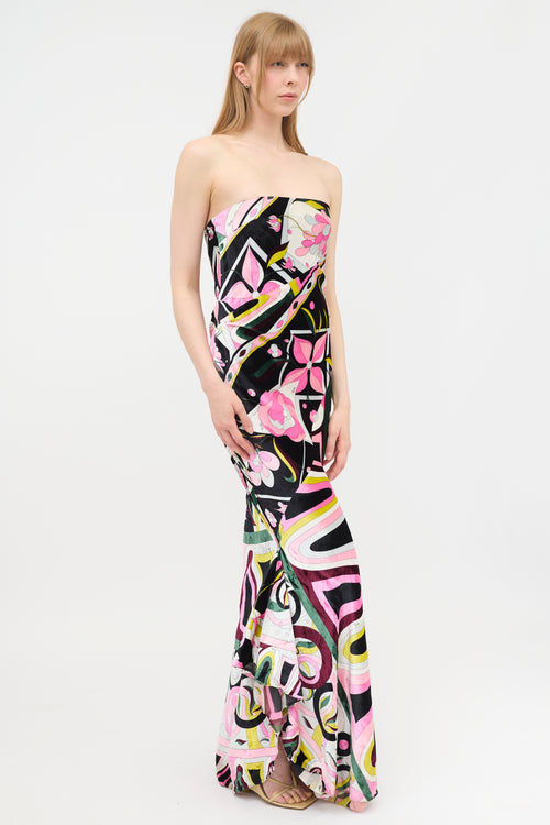 Emilio Pucci Velvet Printed Long Dress