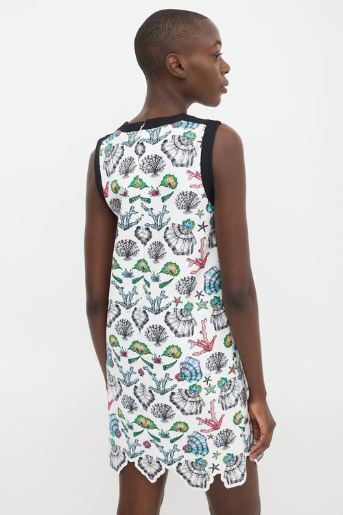 Emilio Pucci White & Multicolour Seashell Shift Dress