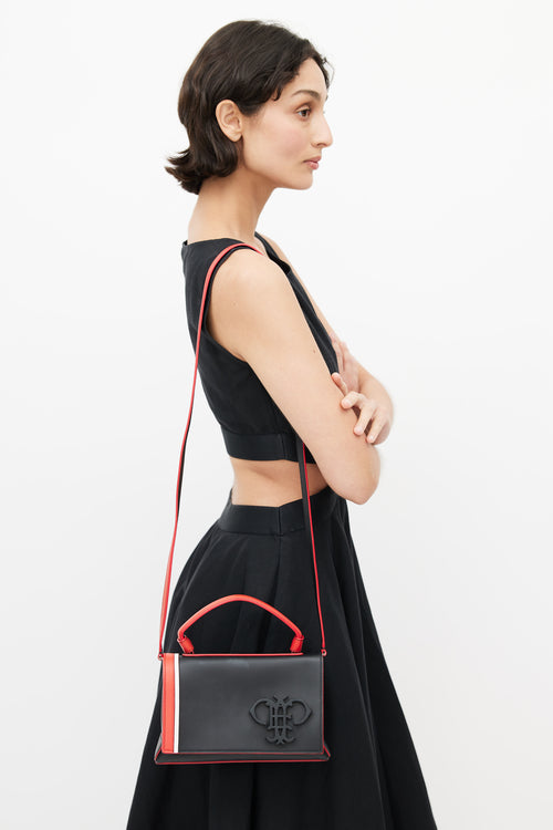 Emilio Pucci Black & Multicolour Pilot Leather Crossbody Bag
