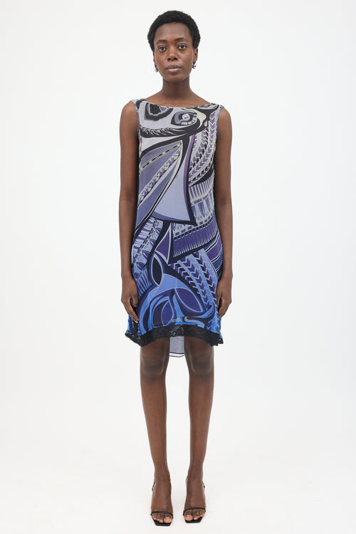 Emilio Pucci Chiffon Abstract Printed Dress