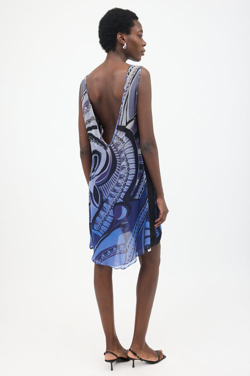 Emilio Pucci Chiffon Abstract Printed Dress