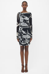 Emilio Pucci Draped Mesh Printed Dress