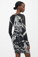 Emilio Pucci Draped Mesh Printed Dress