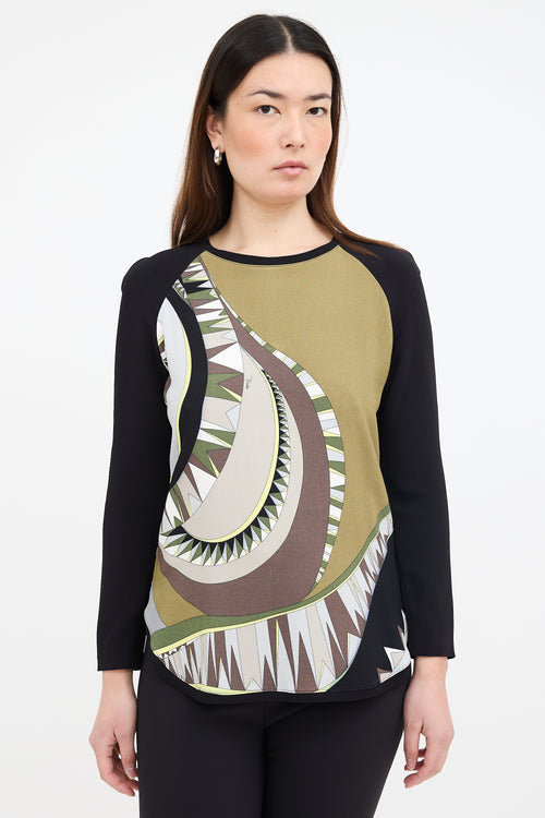 Emilio Pucci Knit Geometric Print Top