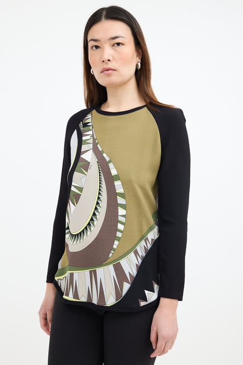 Emilio Pucci Knit Geometric Print Top
