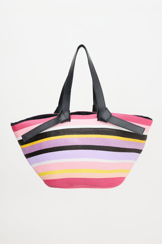 Emilio Pucci Leather & Woven Striped Bag