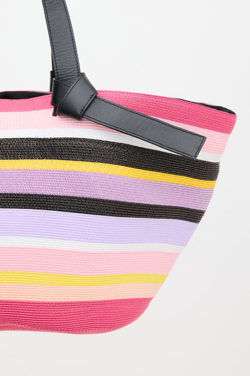 Emilio Pucci Leather & Woven Striped Bag
