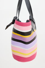 Emilio Pucci Leather & Woven Striped Bag