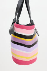 Emilio Pucci Leather & Woven Striped Bag