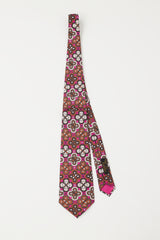 Emilio Pucci Purple & Multicolour Geometric Floral Tie