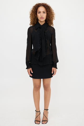 Emilio Pucci Silk Georgette Tie Blouse