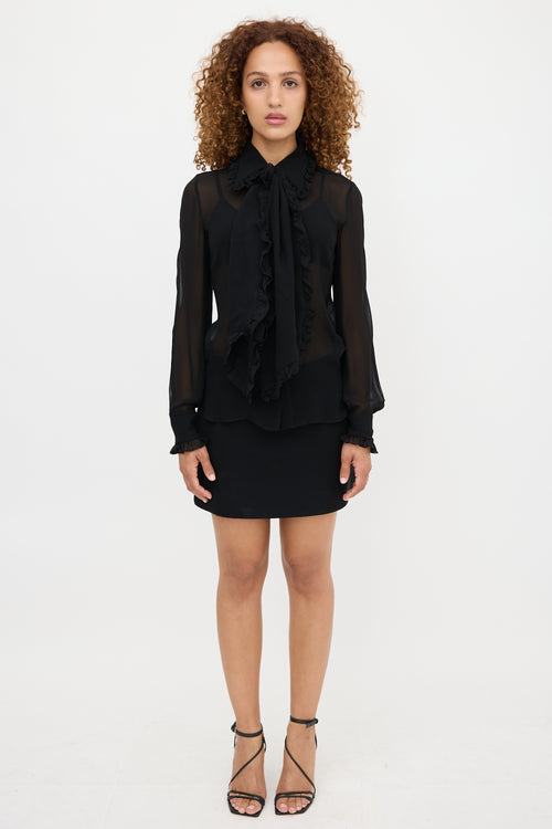 Emilio Pucci Silk Georgette Tie Blouse