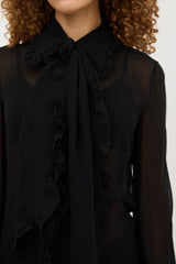 Emilio Pucci Silk Georgette Tie Blouse