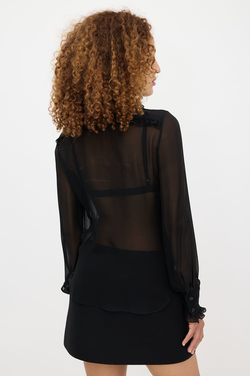 Emilio Pucci Silk Georgette Tie Blouse