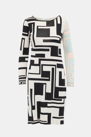 Emilio Pucci Silk Jersey Knit Printed Dress