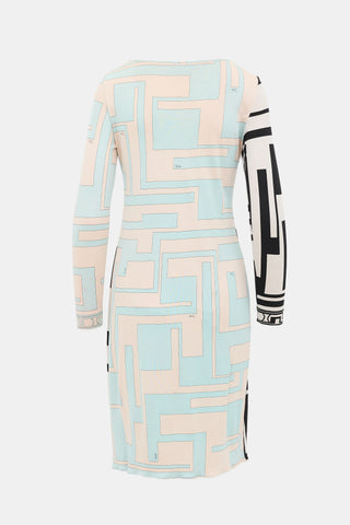 Emilio Pucci Silk Jersey Knit Printed Dress
