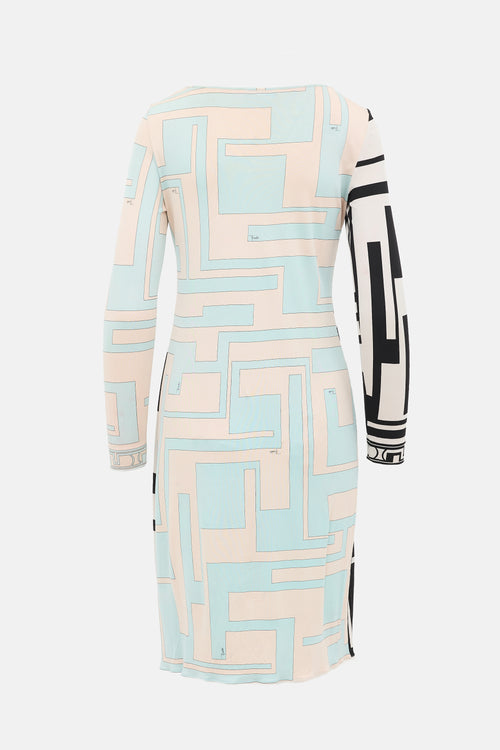 Emilio Pucci Silk Jersey Knit Printed Dress