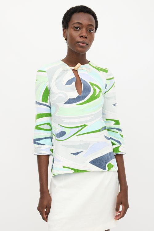 Emilio Pucci Terry Abstract Printed Top